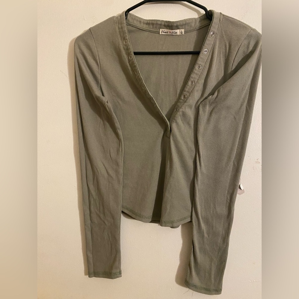 Heart & Hips Olive Green Long Sleeve